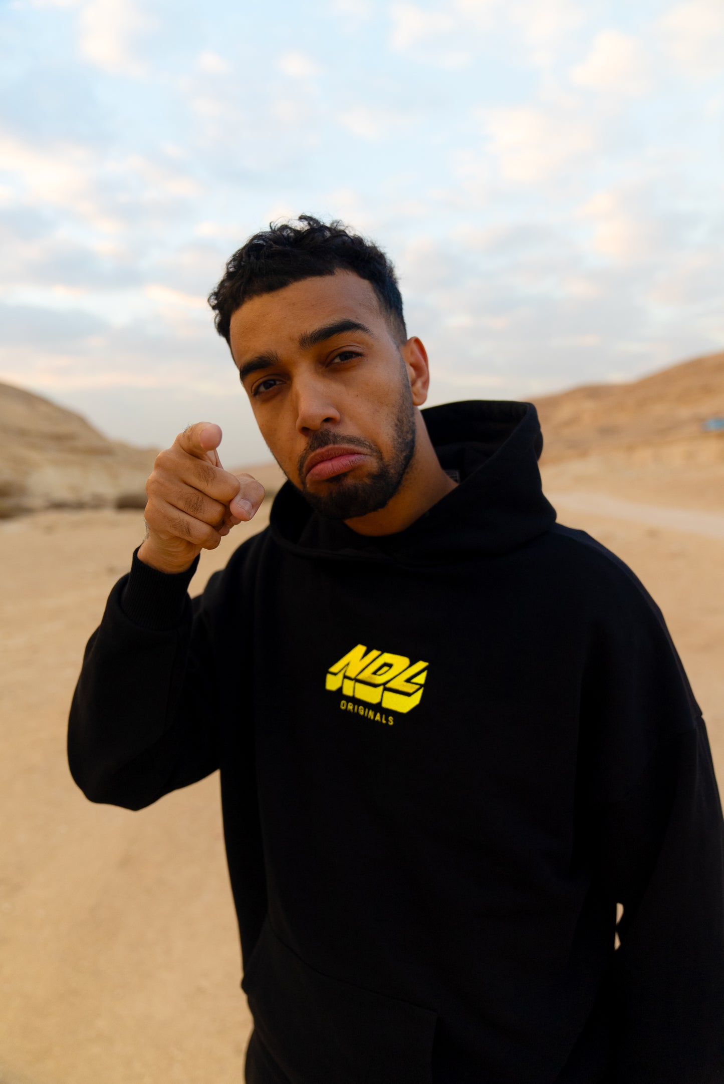 NDL Oversized Hoodie Black/Yellow