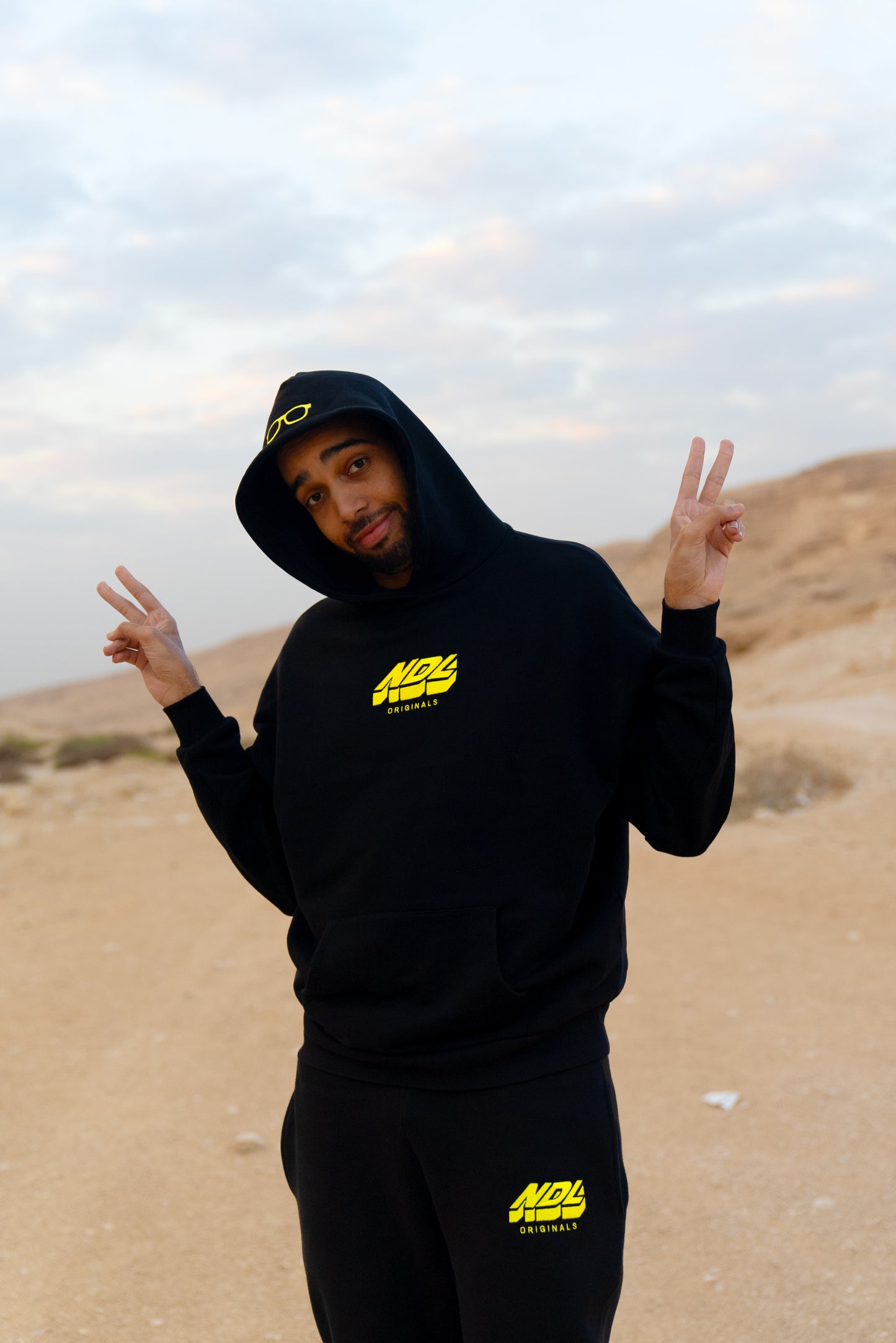 NDL Oversized Hoodie Black/Yellow
